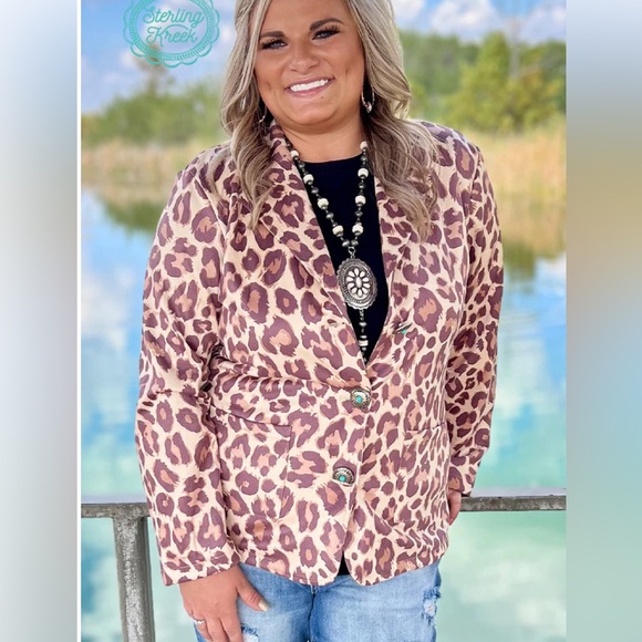 🐆🐆Sterling Kreek Born Wild BlazerJacket Coat Cheetah Leopard Boho🐆🐆 - Picture 3 of 3